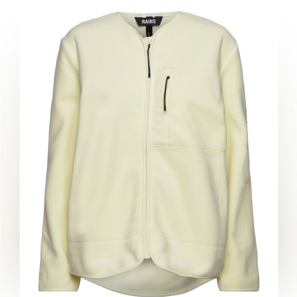 Rains Mid Layer Fleece Jacket‎ Full Zip Yellow sz Small Oversized Unisex NWT